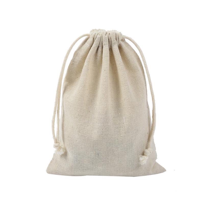 20pcs Handmade Cotton Drawstring Bag Packing Organizer Reusable Shopping Bag Storage Home Storage Drawstring Pockets