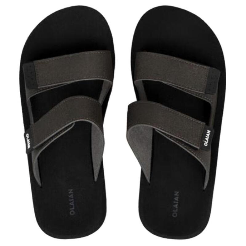 DECATHLON SLAP 590 Casual and Comfortable Non-Slip and Anti-Abrasion Slippers Men's Black Brown