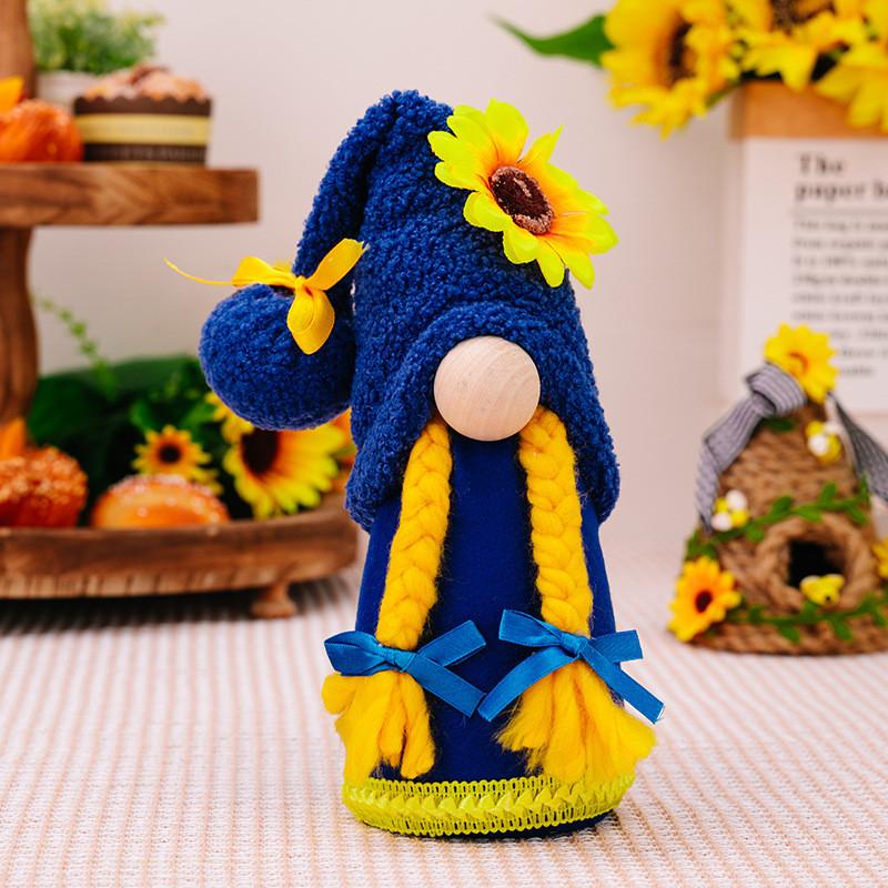Spring Sunflower Colorful Gnome Plush Doll Ukrainian Style Adorable Gift Decorative