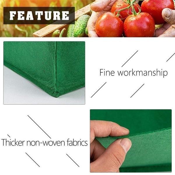 1/2/3 PCS Planting Grow Bag Rectangle Plant Bed Elevated Vegetable Box Fabric Garden Bed Breathable Planting Container Grow Bag Planter Pot