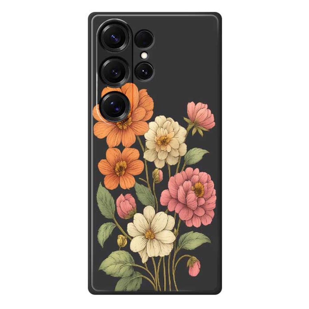 

Чехол для Samsung Galaxy S25 Ultra с красивым принтом в виде цветов, ТПУ задняя крышка для телефона с прямыми краями Black