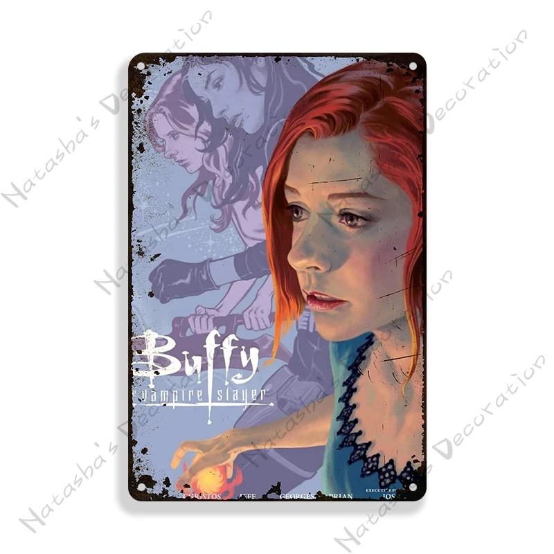 Buffy the Vampire Slayer Plakát Klasický TV kovový plakát Vintage kovová cedule Pánská jeskyně Garáž Kovová deska Průmyslová dekorace