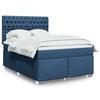 VidaXL Slatted Bed Base with Mattress Blue 140x200 Cm Fabric 3290524