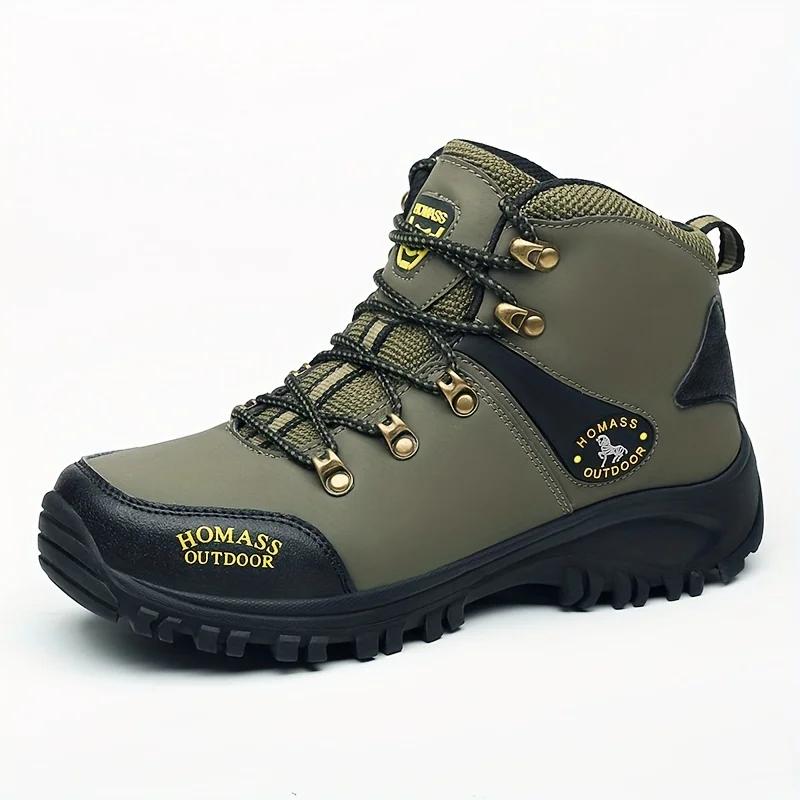 Men Hiking Shoes Outdoor Anti-slip Laced High-top Boots Wear-resistant Breathable Thick-soled Casual Sports Shoes Men