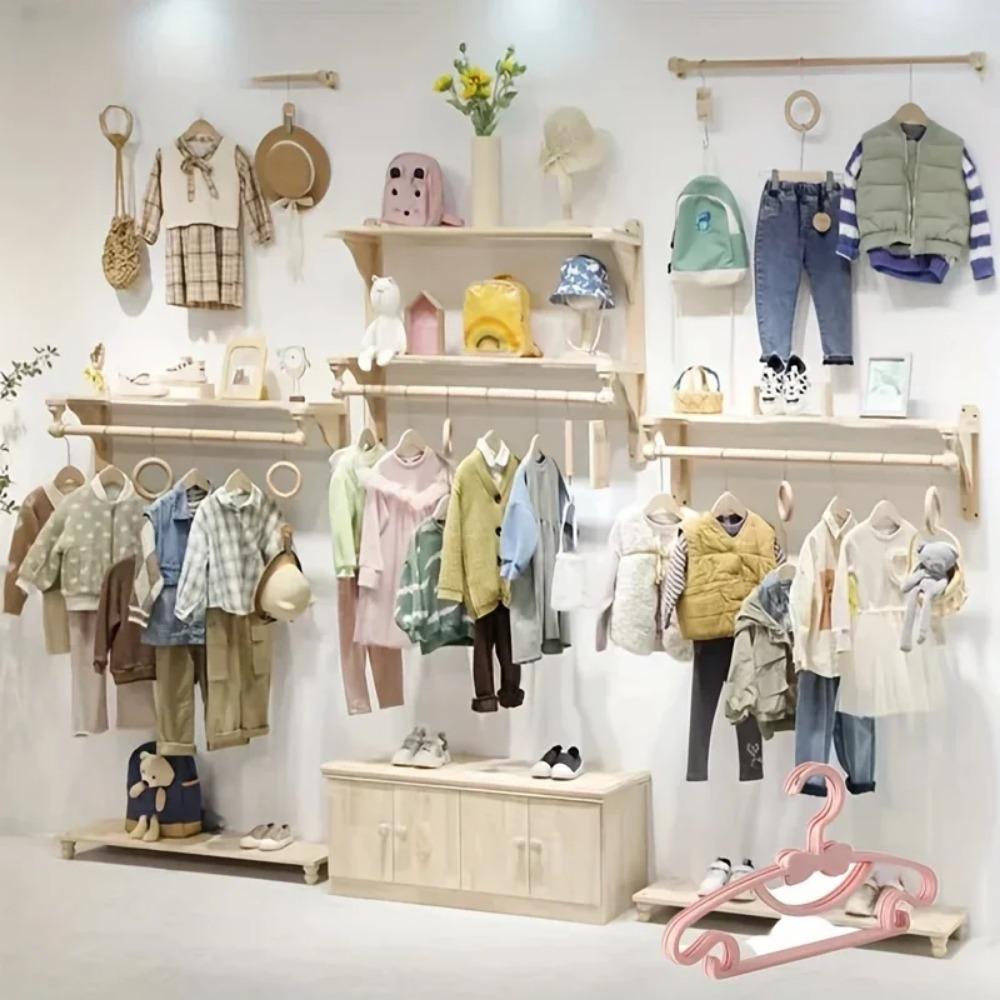 10PCS Baby Plastic Hanger with No Trace for Children To Air Clothes Portable Plastic Windproof Hanger for Baby Clothing Organizer