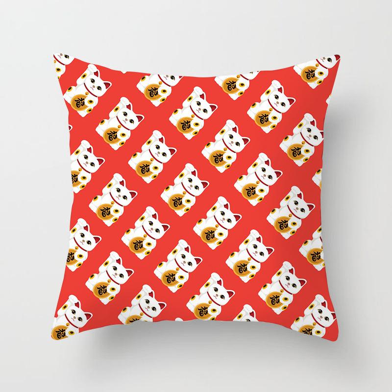 New Style of Lucky Cat Series Pillowcases, Home Office Sofa Pillow Cushion Covers, Seats