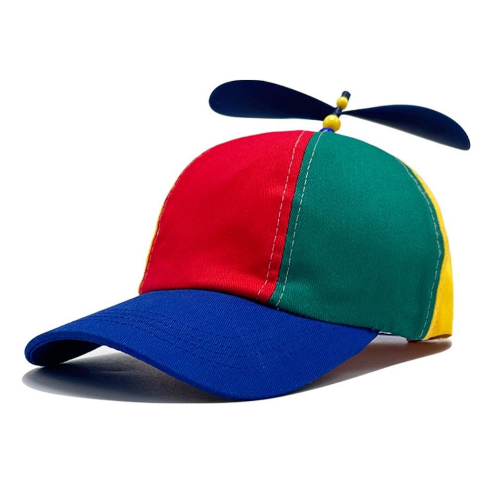 Adjustable Propeller Baseball Cap Detachable Colorful Helicopter Spiral Hat  Travel Blue Childen
