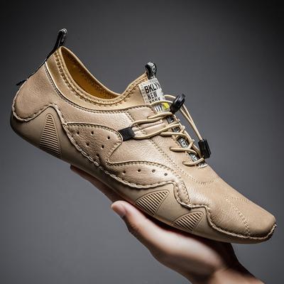 Fashion Men's Casual Leather Shoes, Oversized Breathable and Versatile Trendy Shoes, Casual Men's Shoes, Fashionable Trendy Shoes