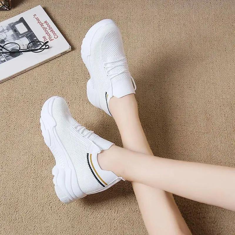 Fashion Summer High on Platform Ladies Footwear Cheap Comfortable and Elegant Vulcanized Shoe Sale Daily Routine Aesthetic Women's Shoes