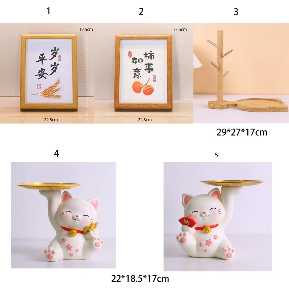Gifts Porch Storage Easy Use Desktop Ornaments Storage Tray Lucky Cat Ornaments Key Storage Holder