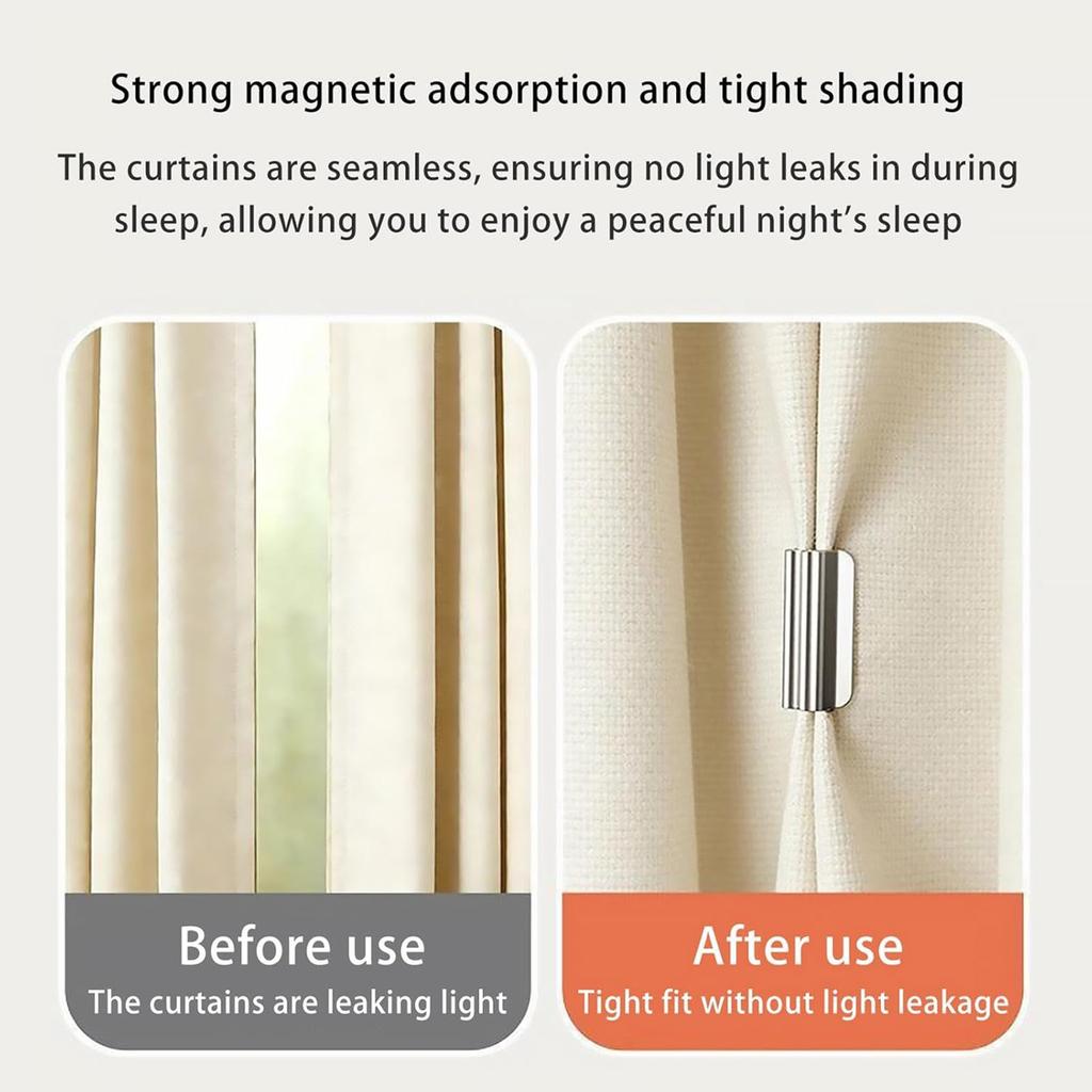 Magnetic Curtain Clips 2 Pack - Strong Magnets for Curtains, Drapes, Ties, Hold, Black