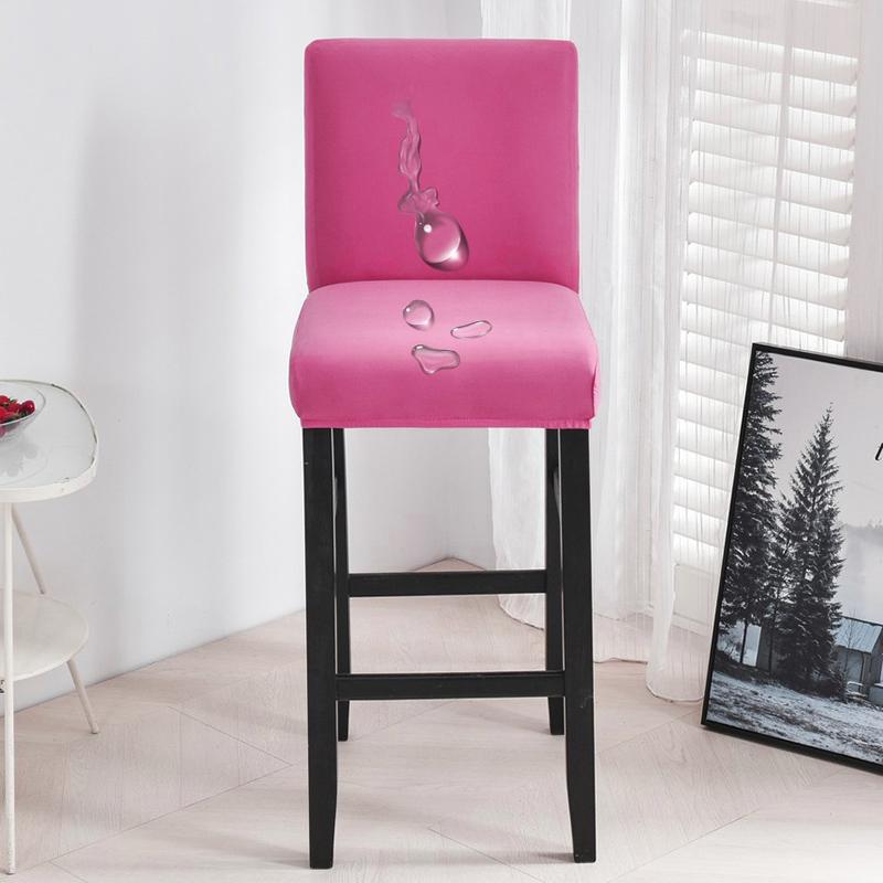 Waterproof Short Back Bar Chair Cover Solid color Stretch Swivel Chair Cover Stretch Small Size Bar Stool Seat Covers for Hotel Banquet Dinin