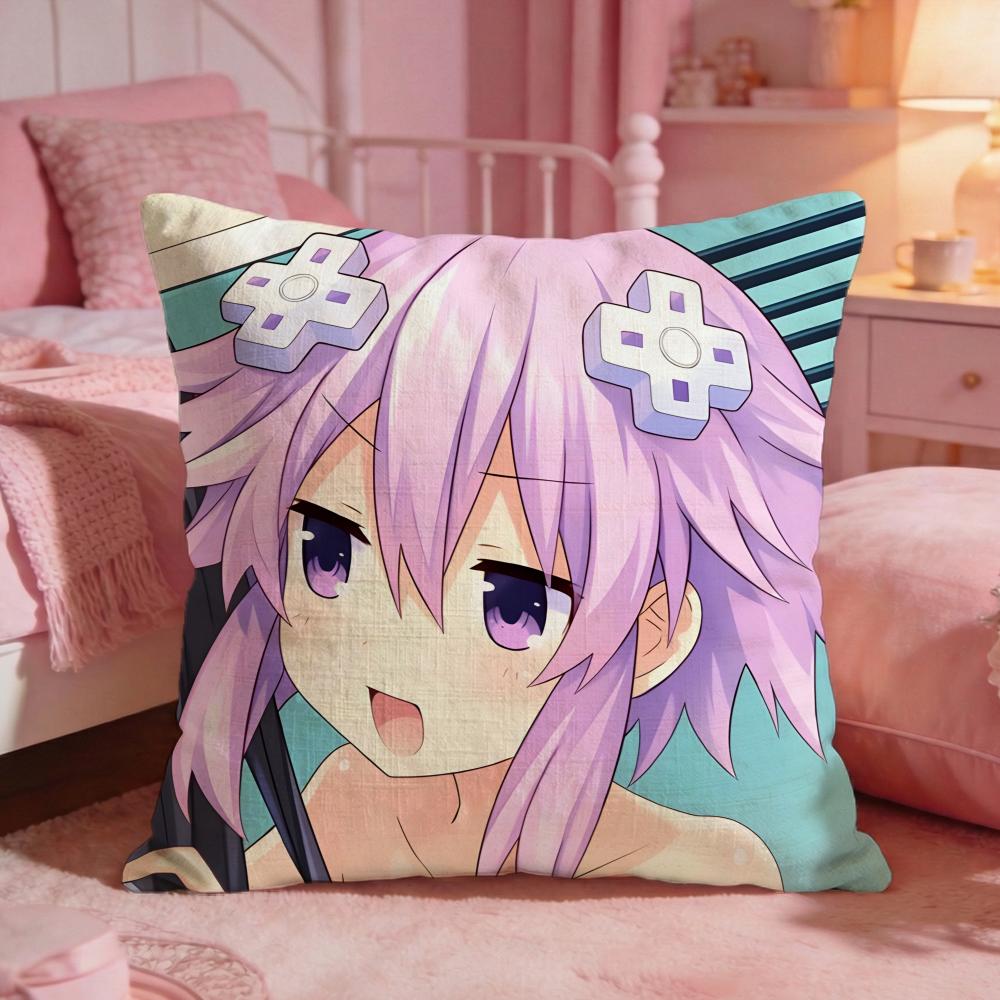 hHyperdimension Neptunias Cushion Cover Premium Comfort Reversible Pillow Cove Two in One Design for Any Room  Car Interior