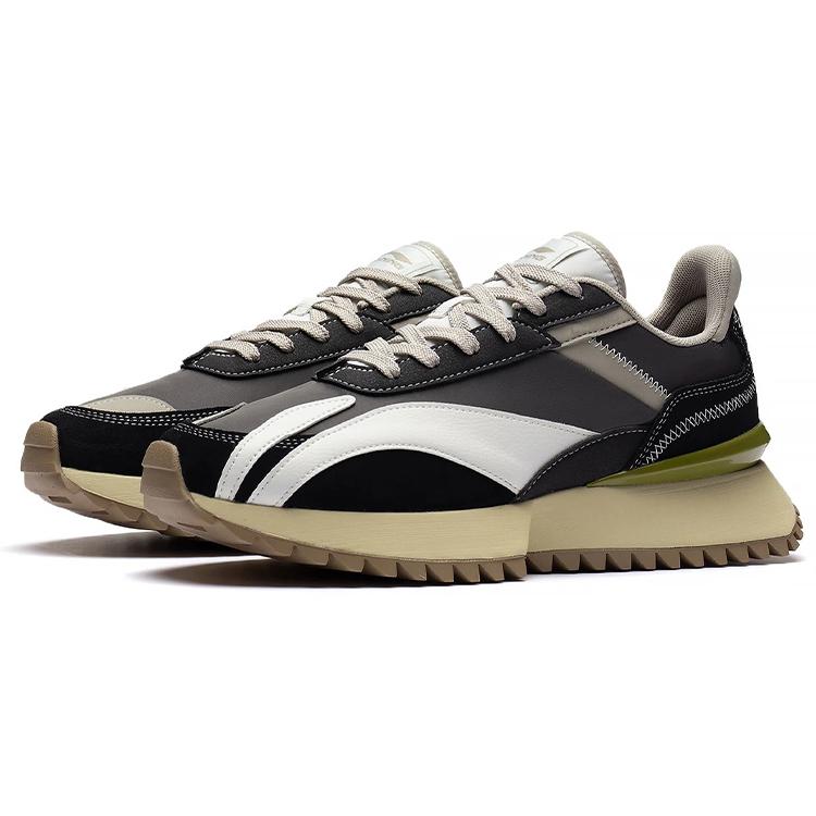 New LiNing Zaiwu Cushioned Anti Slip And Wear Resistant Lightweight Low Top Sports Casual Shoes Men's Black Gray White AGCS261-2
