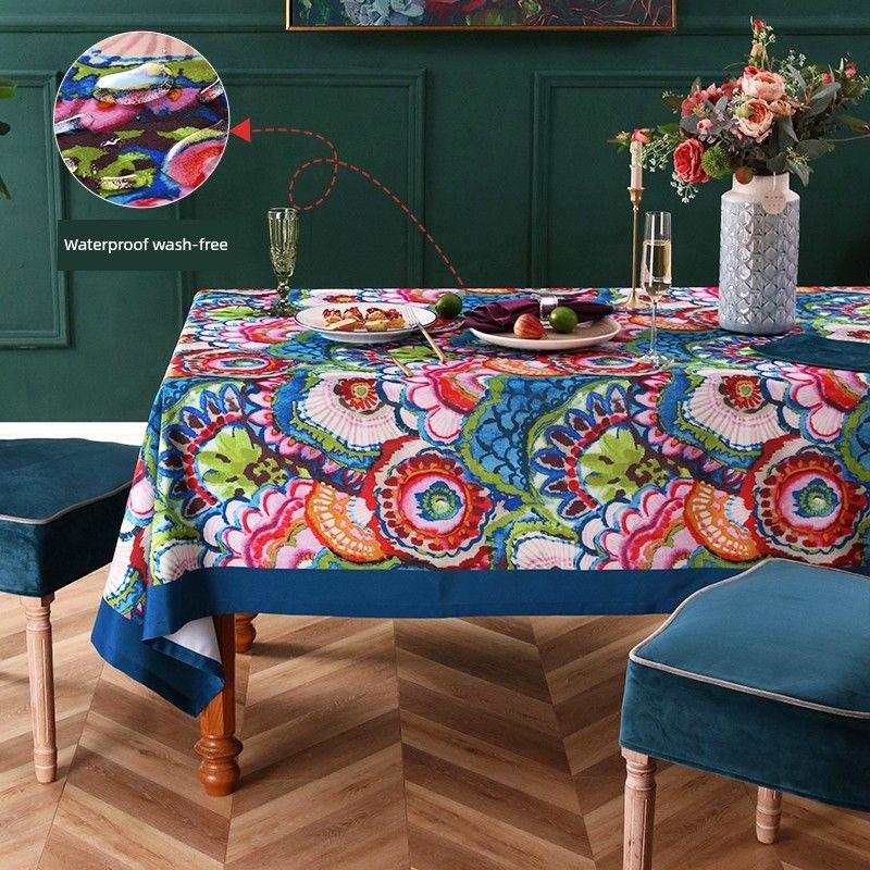 

Such as Qimei Tablecloth Waterproof Disposable Fancy Accessible Luxury Rectangular Living Room Dining Table Fabric European Coffee Table Tablecloth The Dance of Ram-Waterproof 140*240cm/8 table