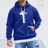 Men's 2025 Creative Black & White Cross Pattern Hoodie with Curved Hood