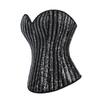 Silver Black Sequin Strapless Bodycon Corset Top with Bra Support for Women