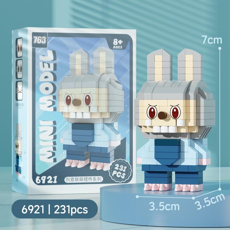 Rabub Cartoon Puppe Baustein Diamant Kleine Partikel Puzzle Zusammenbau Spielzeug
