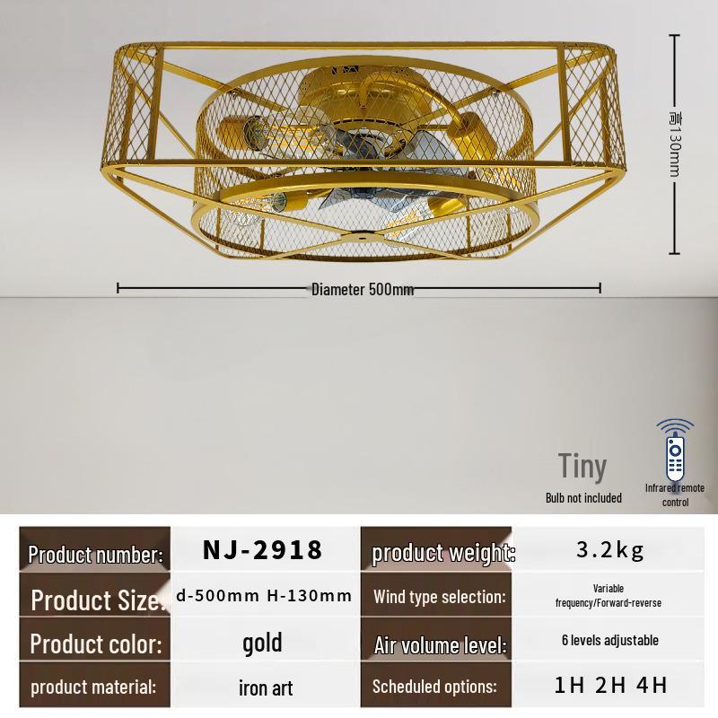 Retro Flush Mount Ceiling Fan Light with Remote - Antique Nostalgic Design for Home and Restaurant.