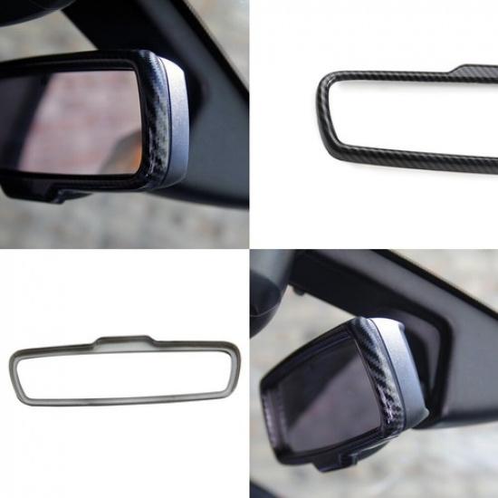 Carbon Fiber Style Interior Rearview Mirror Frame Cover Trim For Dodge Charger