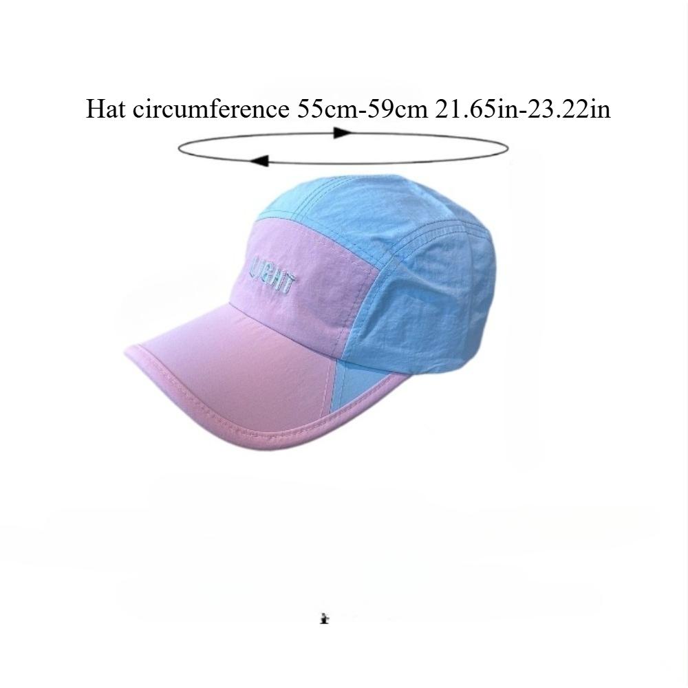 Korean Color Block Baseball Cap Nylon With Embroidered Letters For Men Women Outdoor Sports Running Cycling Fashion