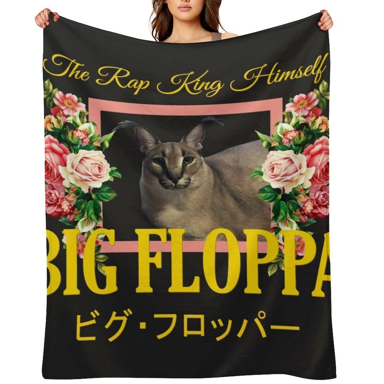 

Big Floppa Floral Aesthetic Throw Blanket Sofa Throw Cute Personalized Gift Sofa Blankets 102x76cm(40x30in)