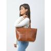 (The Kim Tote Bag - Cocoa Brown) Leather Bag