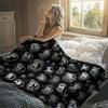 Halloween Pumpkin Faces Flannel Blanket Warm Soft Halloween Christmas Decorative Couch Warm Cozy All-Season Gift