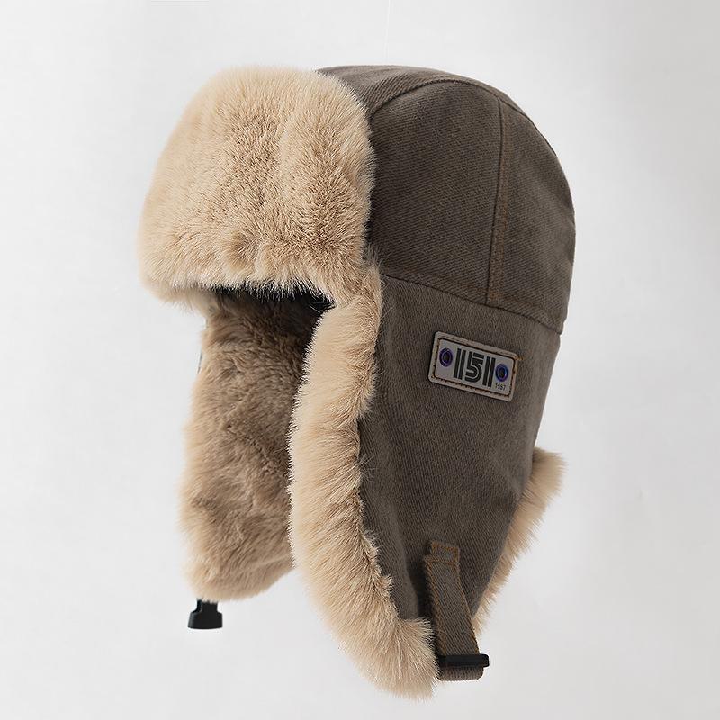 Lei Feng Stil Wintermütze - Unisex, Winddicht, Dicke Ohrenschützer für Radfahren & Kaltes Wetter, Geeignet für Großen Kopfumfang