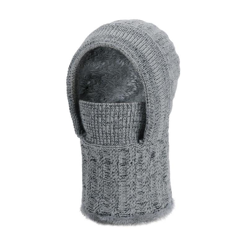 

Классическая вязаная лыжная маска с дизайном для зимних видов спорта и активного отдыха серый