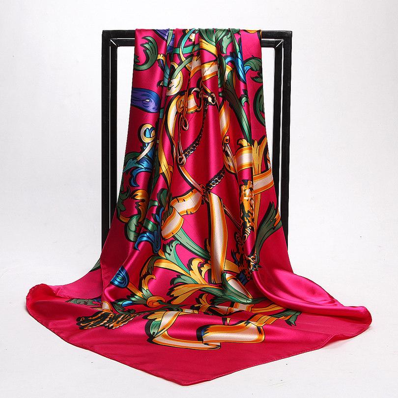 [BYSIFA] China Style Blue White Silk Scarf Cape  New Design Ladies Muslim Head Scarf Printed Fashion Accessories Satin Scarf