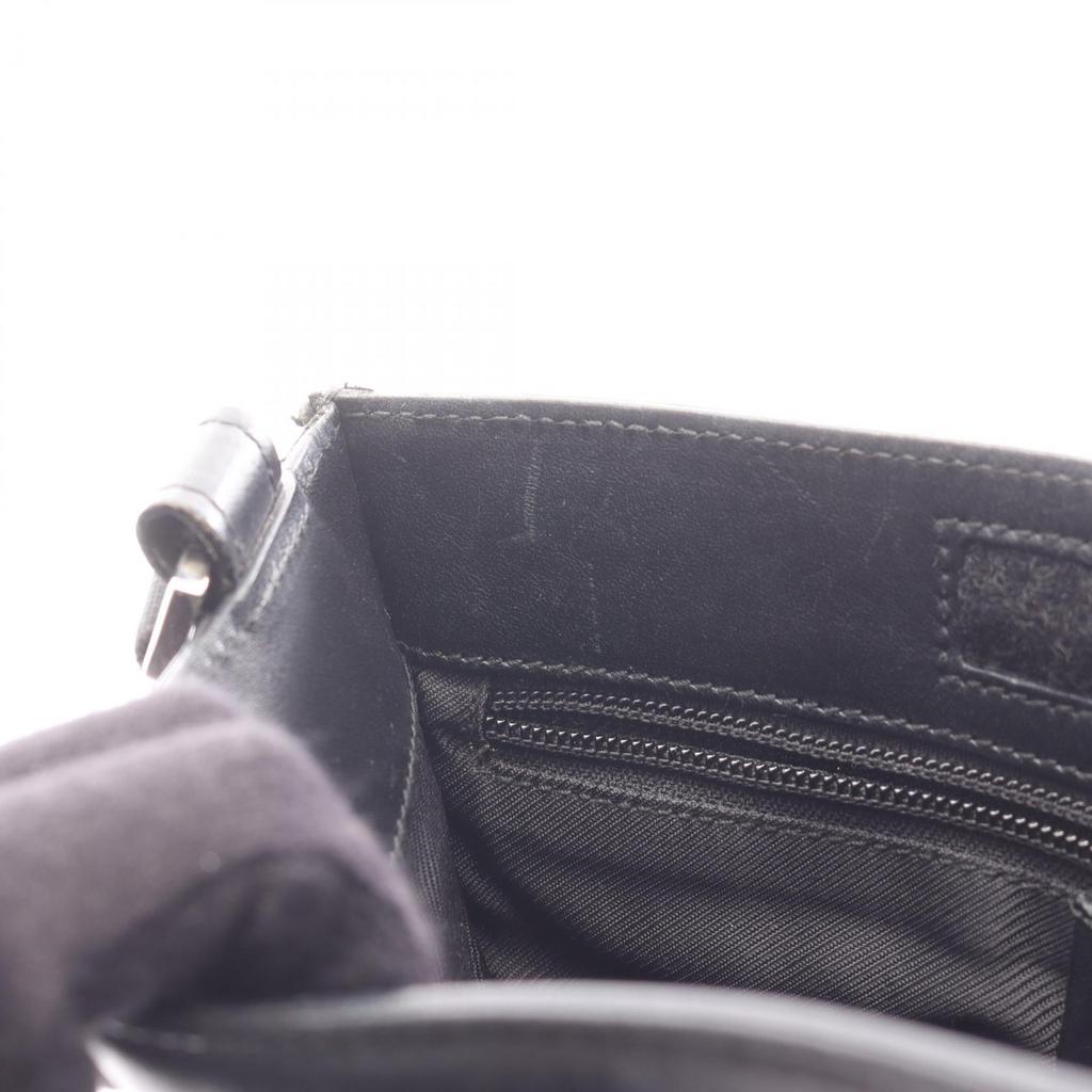 Used GUCCI GG denim Shoulder Bag 27639 denim leather Black Used Women