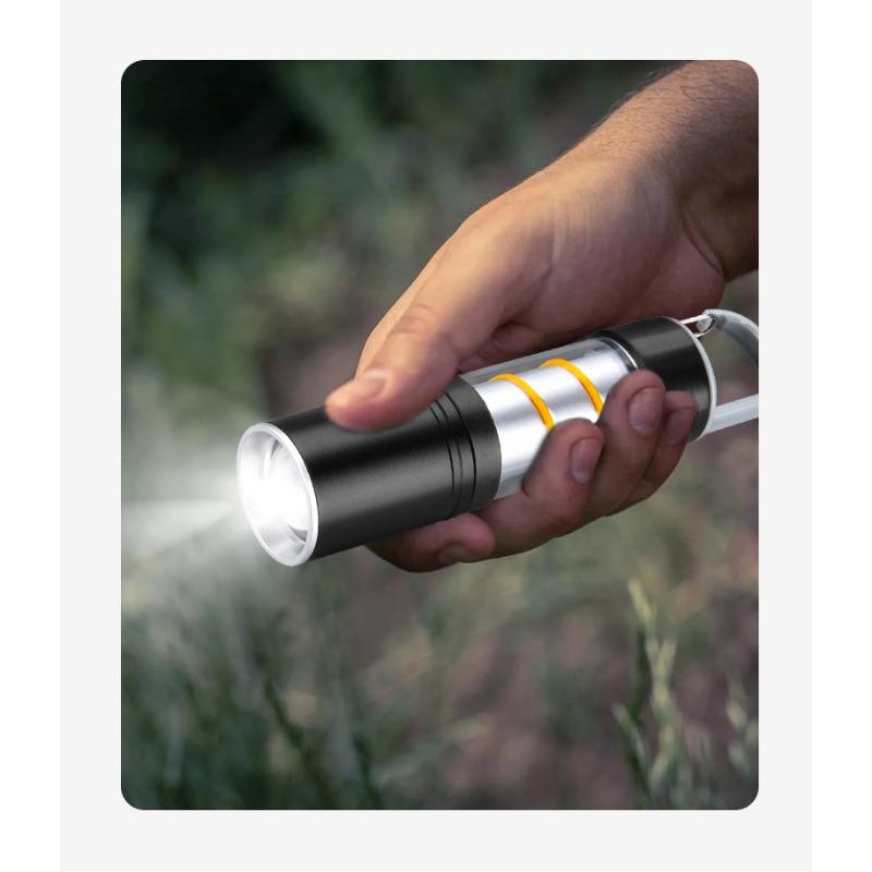 Mini White Bright Flashlight Charging Portable LED Outdoor Aluminum Alloy Camping Lamp