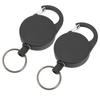 2 Pcs Retractable Key Holder High Rebound Stainless Steel Wire Anti Lost Retractable Badge Reel Keychain