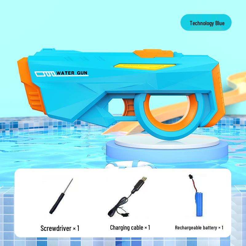 Electric Water Gun with Cool Lights - Large Capacity, Self-Priming, Automatic Shooting; Perfect Beach Toy for Children