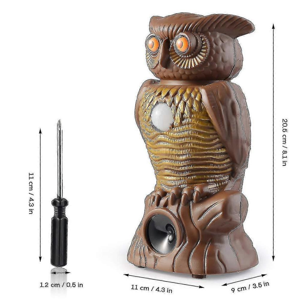 Pigeon Repellent Scarecrow Fake Owl Bird Scarer with Reflective Eyes for Garden Farm Plant Protection Outdoor Bird Deterrent