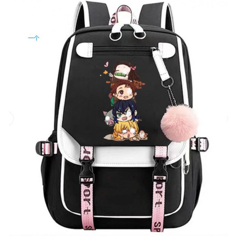 Plecak Tematyczny Anime dla Nastolatków i Studentów Duża Pojemność Torba na Laptop z Portem USB Tkanina Oxford