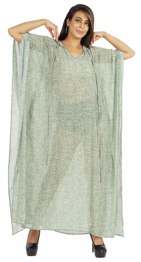 Moomaya Hooded Caftan For Women's Long Printed Bikini Cover Up Summer Turkish