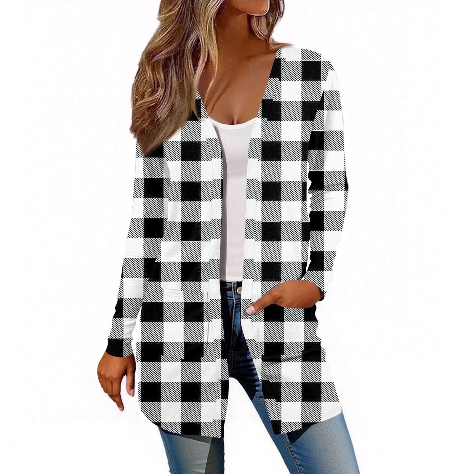 

Женский кардиган с длинным рукавом, повседневная куртка с карманами, топ L чёрный