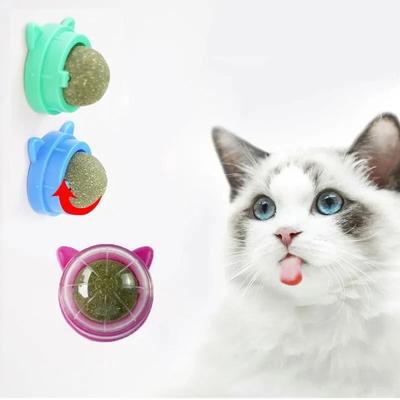 Brinquedo de Erva-do-Gato Bolas de Erva-do-Gato Brinquedos de Bola de Parede Petiscos para Lamber Bola de Nutrição Saudável Limpeza Dental Brinquedo de Erva-do-Gato Petisco Suprimentos para Pets