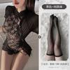 Sexy Lace Slit See through Cheongsam Uniform Pure Desire Temptation Erotic Underwear Passion Non Stripping Sleepwear Set