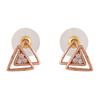 Estele Women's Rose Gold Plated Triangle Stud Earrings with CZ Crystals