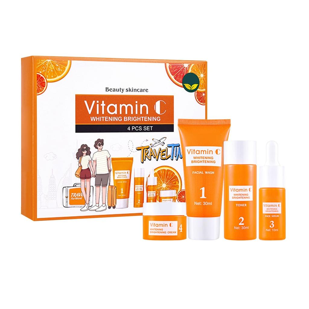 Travel Skin Care Set, Hyaluronic Set, Cleansing And Moisturizing Facial Care Set, Brightening Skin Tone 4pcs(30ml+30ml+10ml+15g)