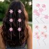 Fashion Simulation Flower Rhinestone Long Chain Hair Clips Stylish Hair Accessories for Women & Girls Perfect for Daily/Party