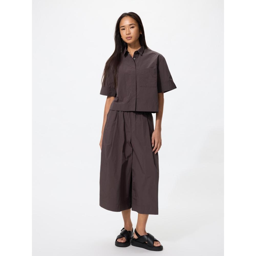 Uniqlo Japan Nylon Boxy Short Shirt 5 Minute Sleeve