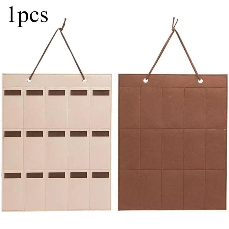 Wall Mounted Foldable Eyeglasses and Sunglasses Storage Organizer with 15 Slots, Rectangular Space Saving Hanging Bag for Home