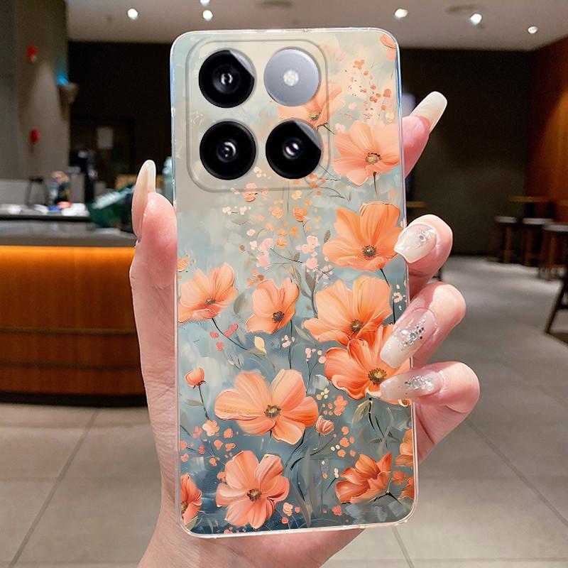 For Xiaomi 14T / Xiaomi 14T Pro Case Clear Luxury Fashion Butterfly Flower Soft TPU Silicone Casing Cover Transparent Phone Case