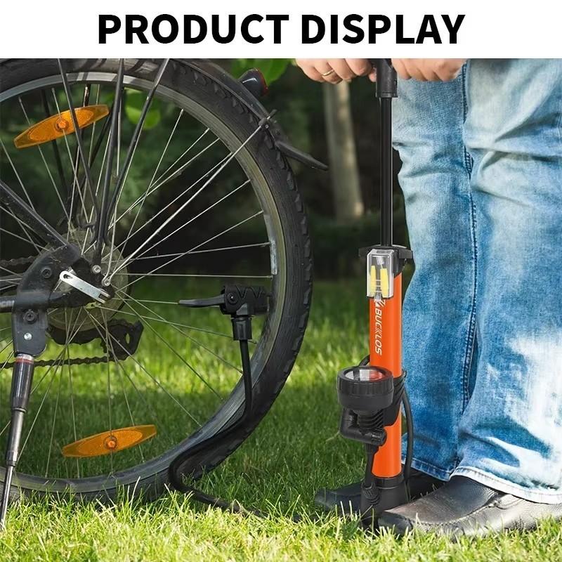 BUCKLOS 160PSI Bike Pumps Schrader/Presta Bicycle Tire Valve Pump Inflator High-Pressure Gauge Tire Inflator for Motorcycle