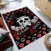 Skull Poker Game Over Rug for Game Room Dark Theme Design Floor Mat Anti Slip Carpet Can Be Machine Washed