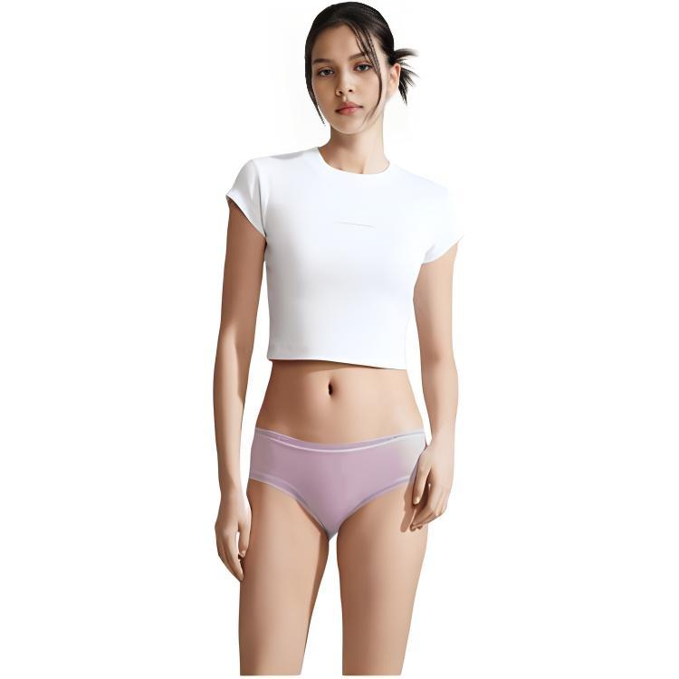 Calvin Klein Solid Color Sexy Lace Trim Mid Rise Triangle Underwear Women underwear Purple QD3767-HK0